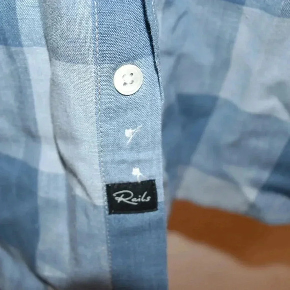 Rails Light and Dark Blue Checkered Button Down Shirt - Picture 2 of 11